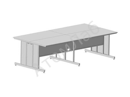 Стол островной 3000х1500х900 мм, раб. поверхность - ЛАМИНАТ СЕРЫЙ